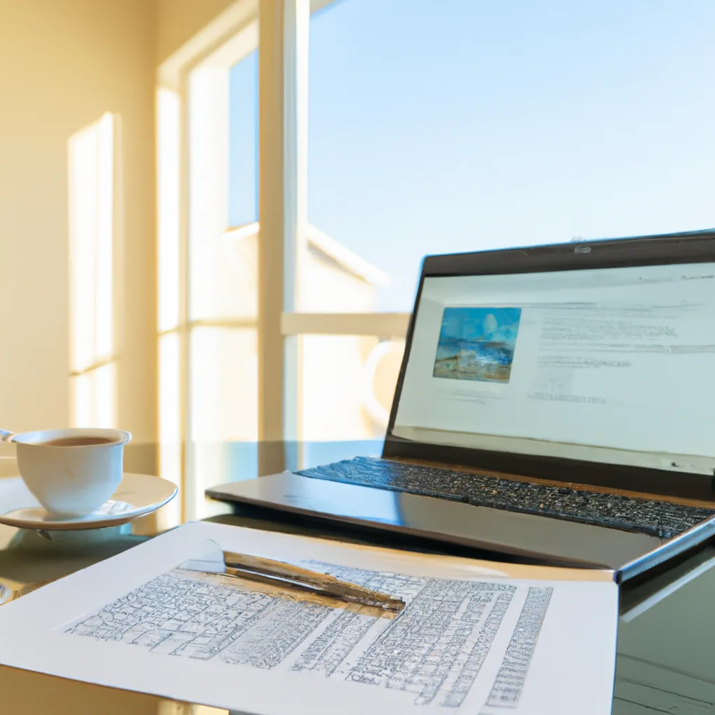 Land listing documents and laptop for Virginia FSBO